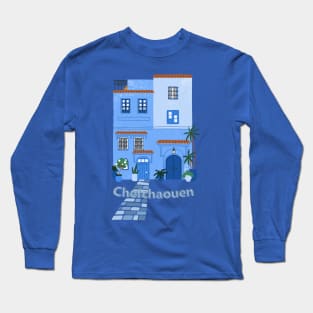 chefchaouen Morocco blue city morocco Long Sleeve T-Shirt